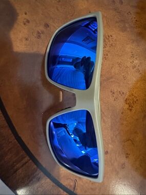 Costa Rinconcito White Frame Sunglasses with Blue Mirrored Lenses